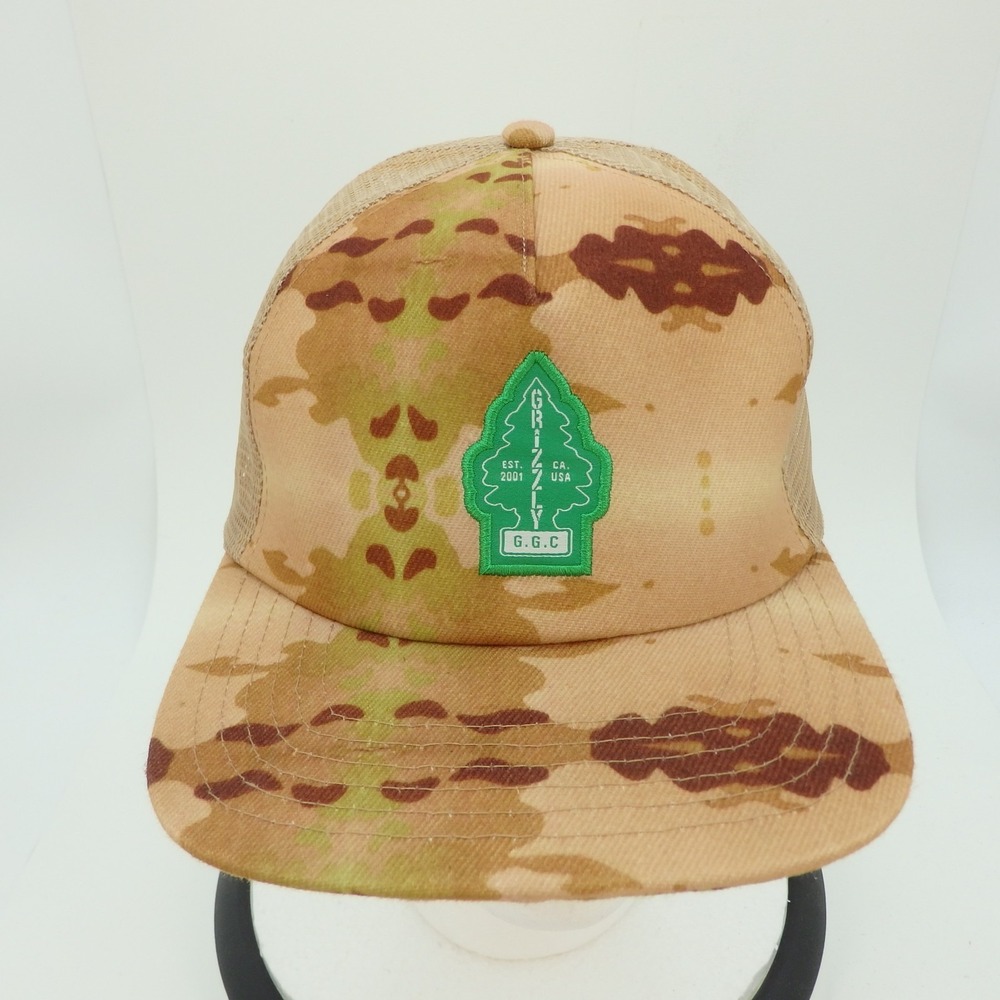Grizzly Griptape Company Trucker Style Snapback Unisex Hat Sand Camouflage NWOT - Picture 8 of 12